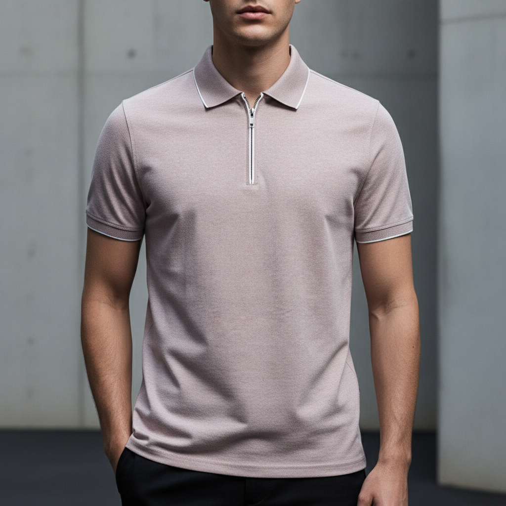 Ashton Zip Polo - Men's Stretch Zip Neck Polo Shirt
