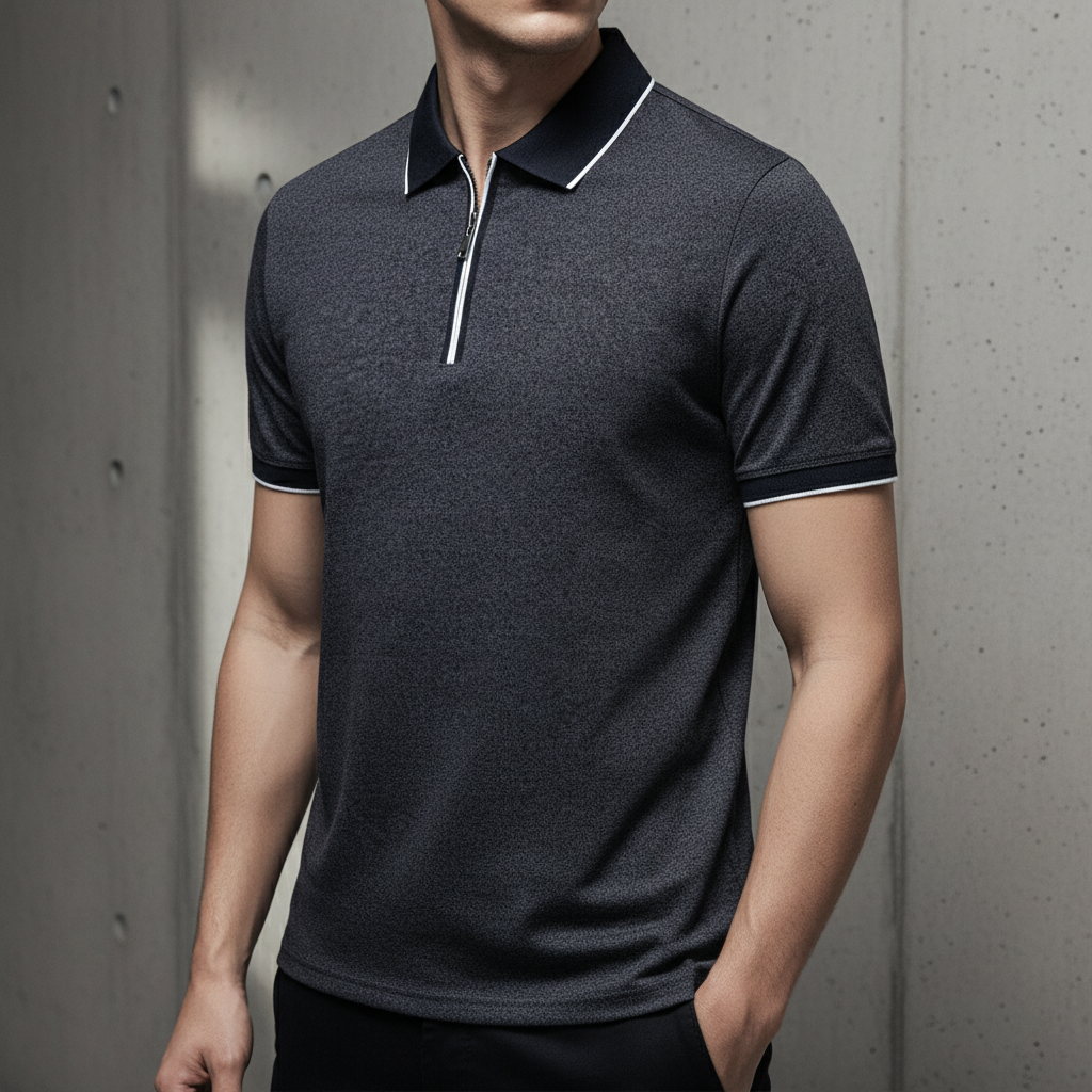 Ashton Zip Polo - Men's Stretch Zip Neck Polo Shirt