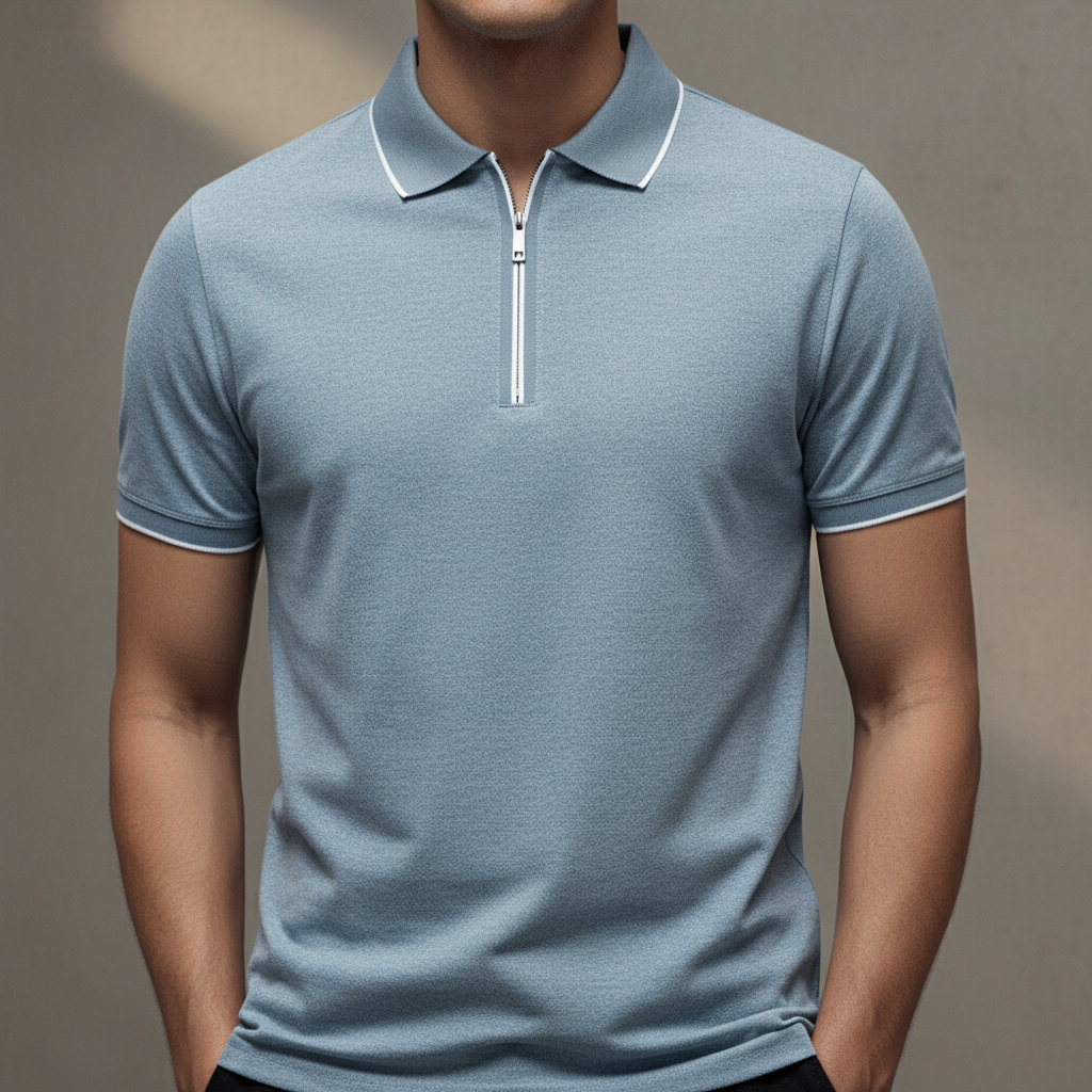 Ashton Zip Polo - Men's Stretch Zip Neck Polo Shirt