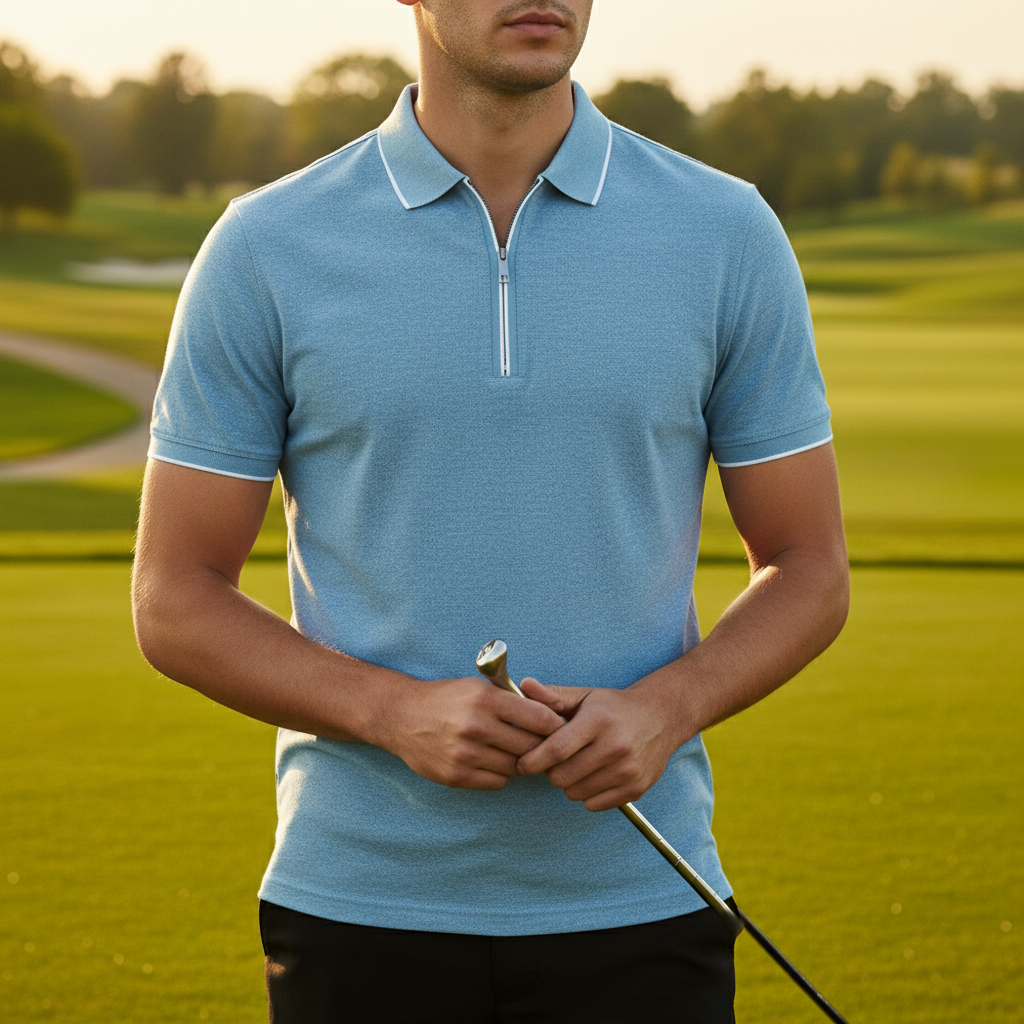 Ashton Zip Polo - Men's Stretch Zip Neck Polo Shirt