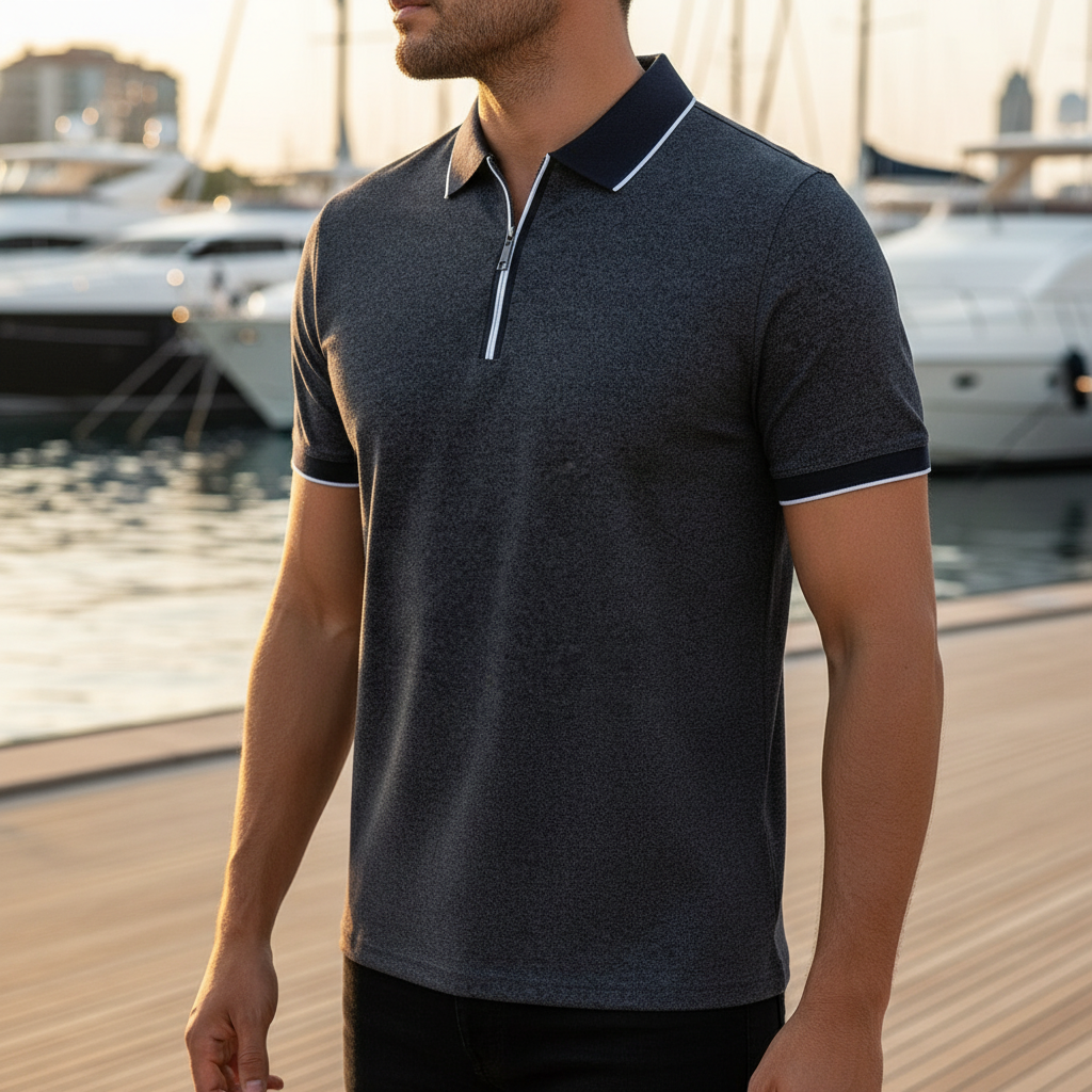 Ashton Zip Polo - Men's Stretch Zip Neck Polo Shirt