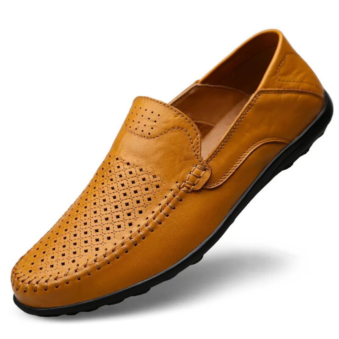 Air-Flow Leather Loafers - Men's Breathable Shoes