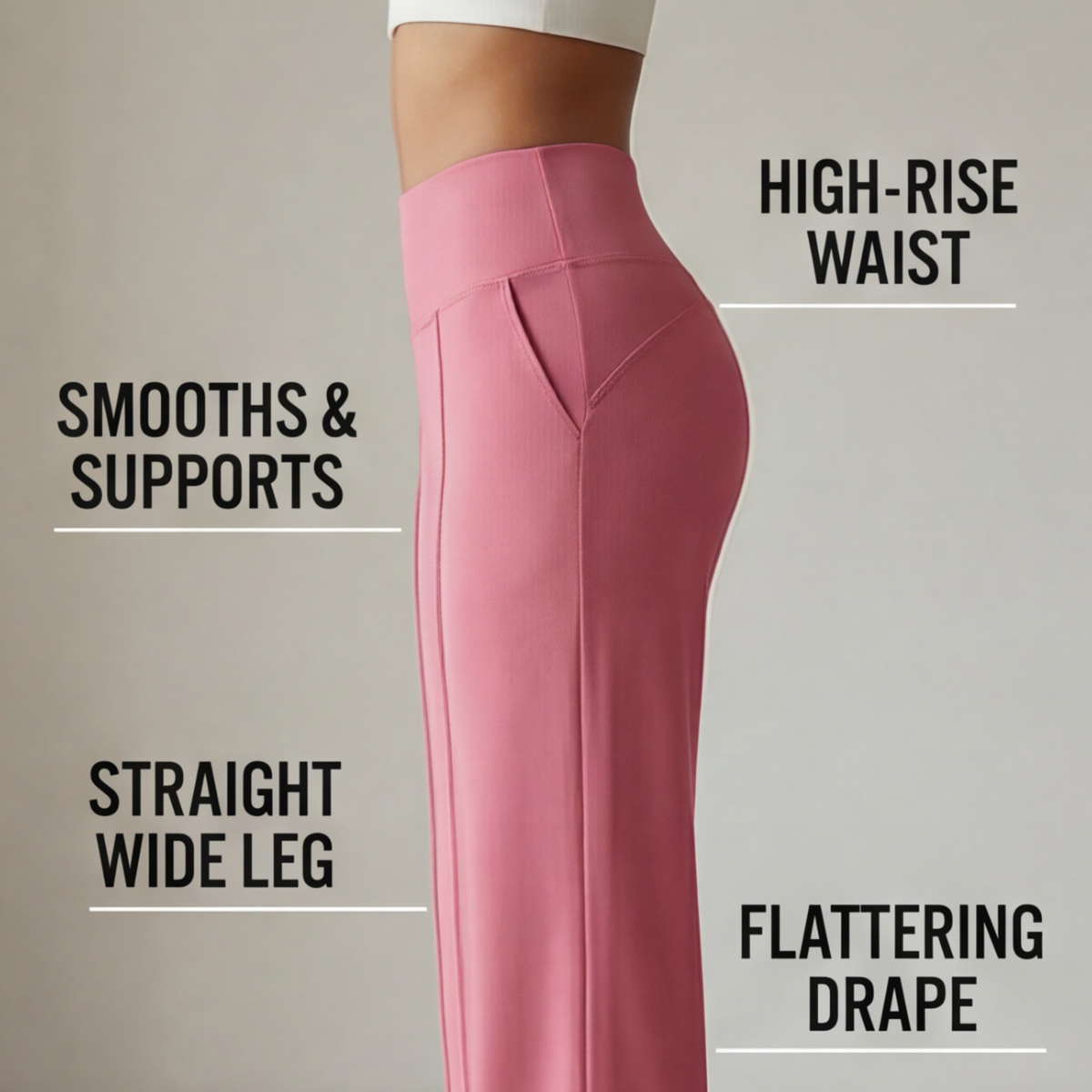 Elyra Wide Leg Yoga Pants - Women's Crossover Waist