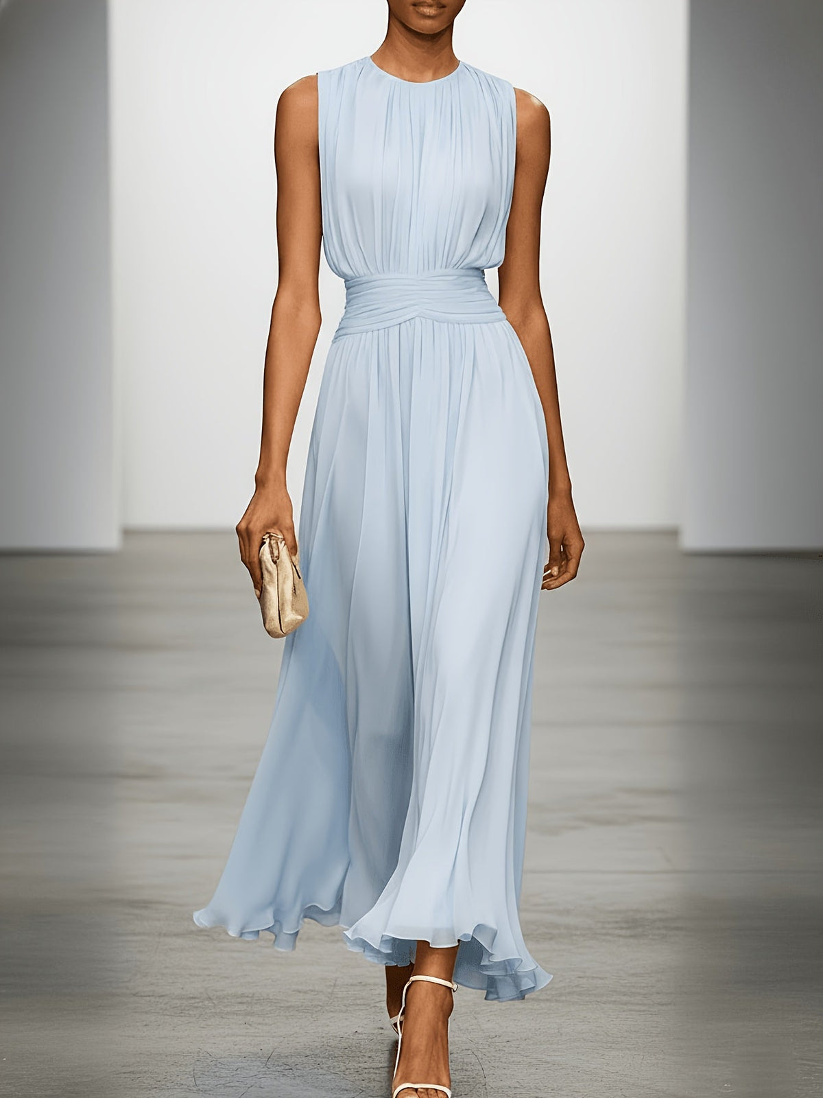 Arabella Pleated Maxi Dress - Women's Wedding Guest Dress
