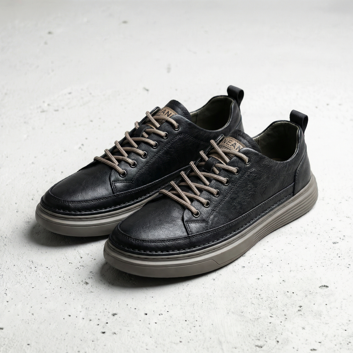 Lisbon Men's Casual Sneakers - Leather Slip On Trainers