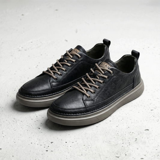 Lisbon Men's Casual Sneakers - Leather Slip On Trainers