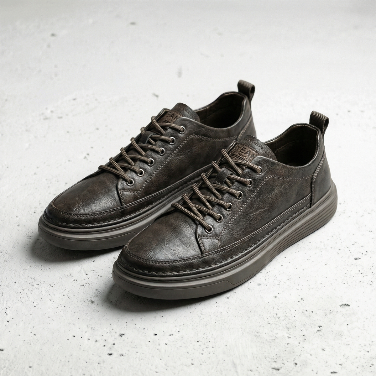 Lisbon Men's Casual Sneakers - Leather Slip On Trainers