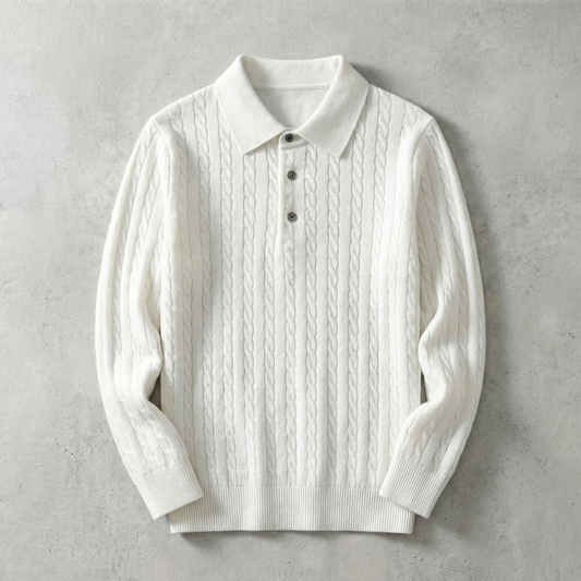 Ares Knitted Pullover Sweater - Men's Cable Knit Jumper