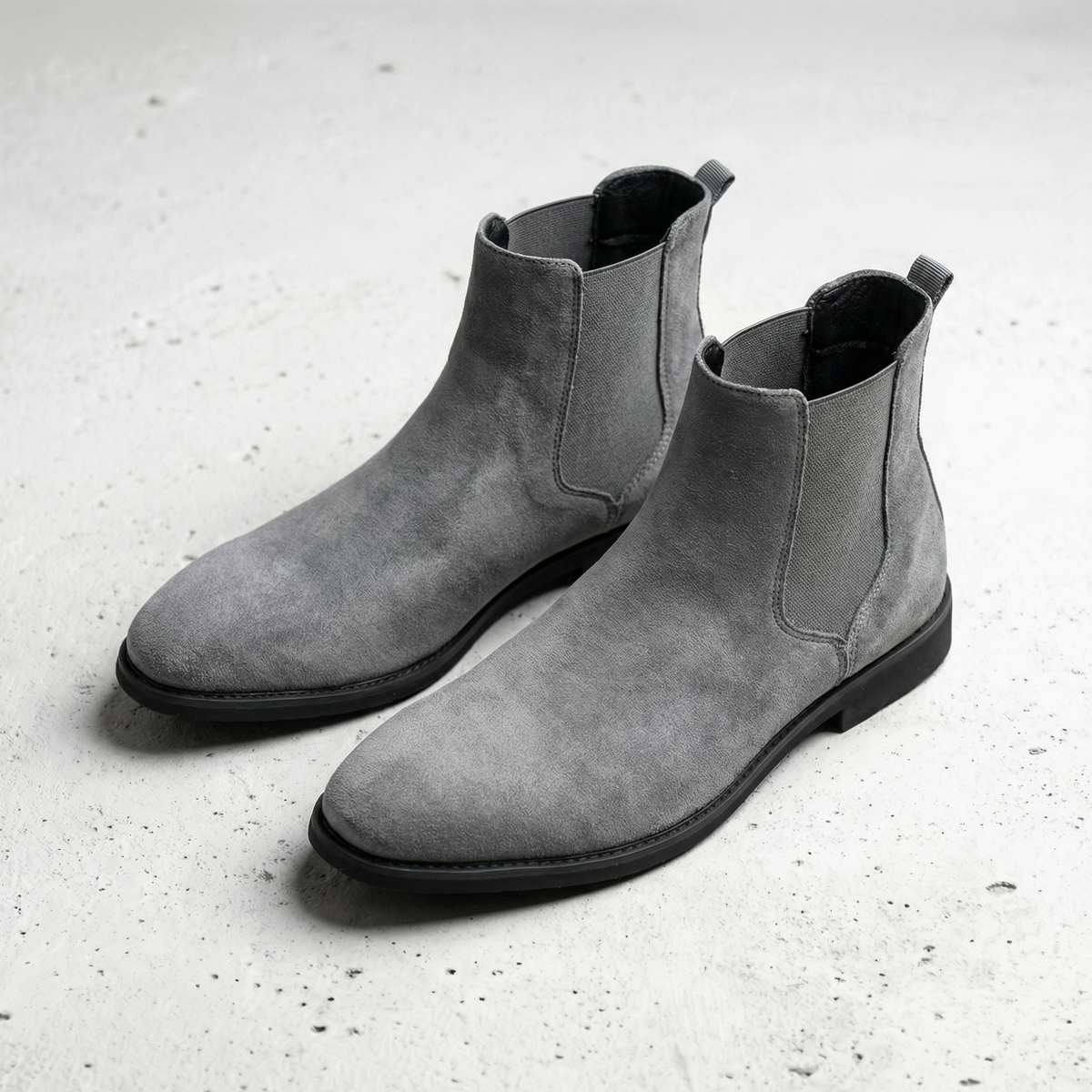 Erzo Chelsea Boots - Men's Grey Leather Chelsea Boots