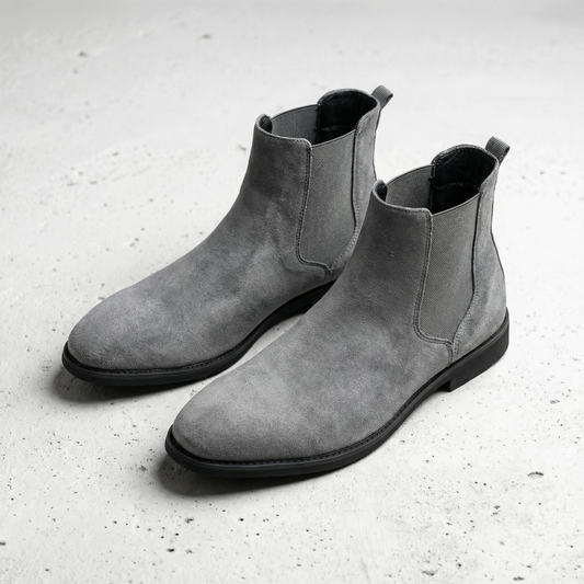 Erzo Chelsea Boots - Men's Grey Leather Chelsea Boots