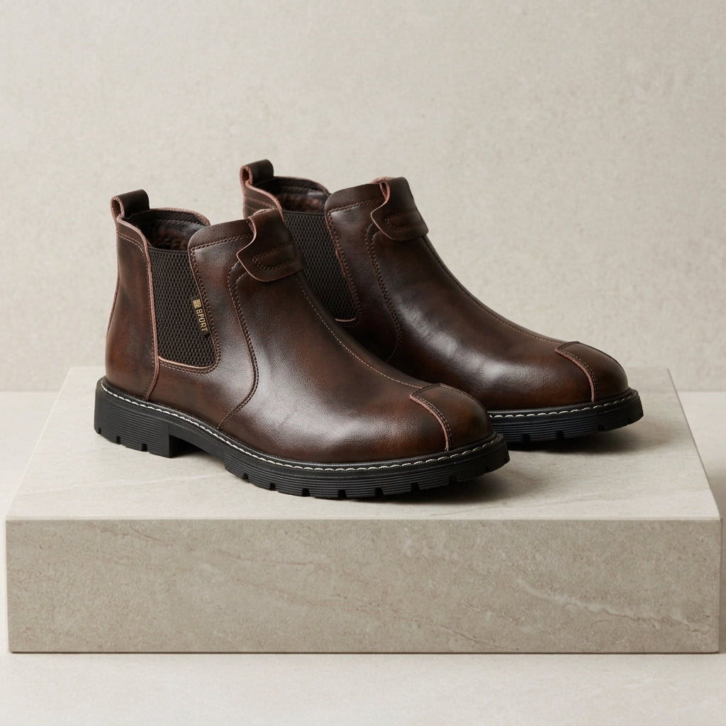 Belvion Leather Ankle Boots - Men's British Style Boots