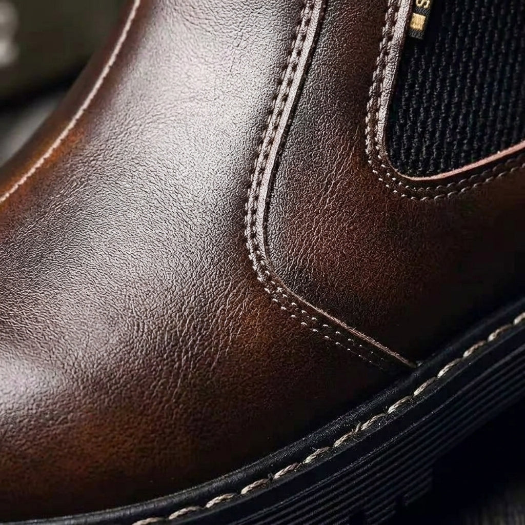 Belvion Leather Ankle Boots - Men's British Style Boots