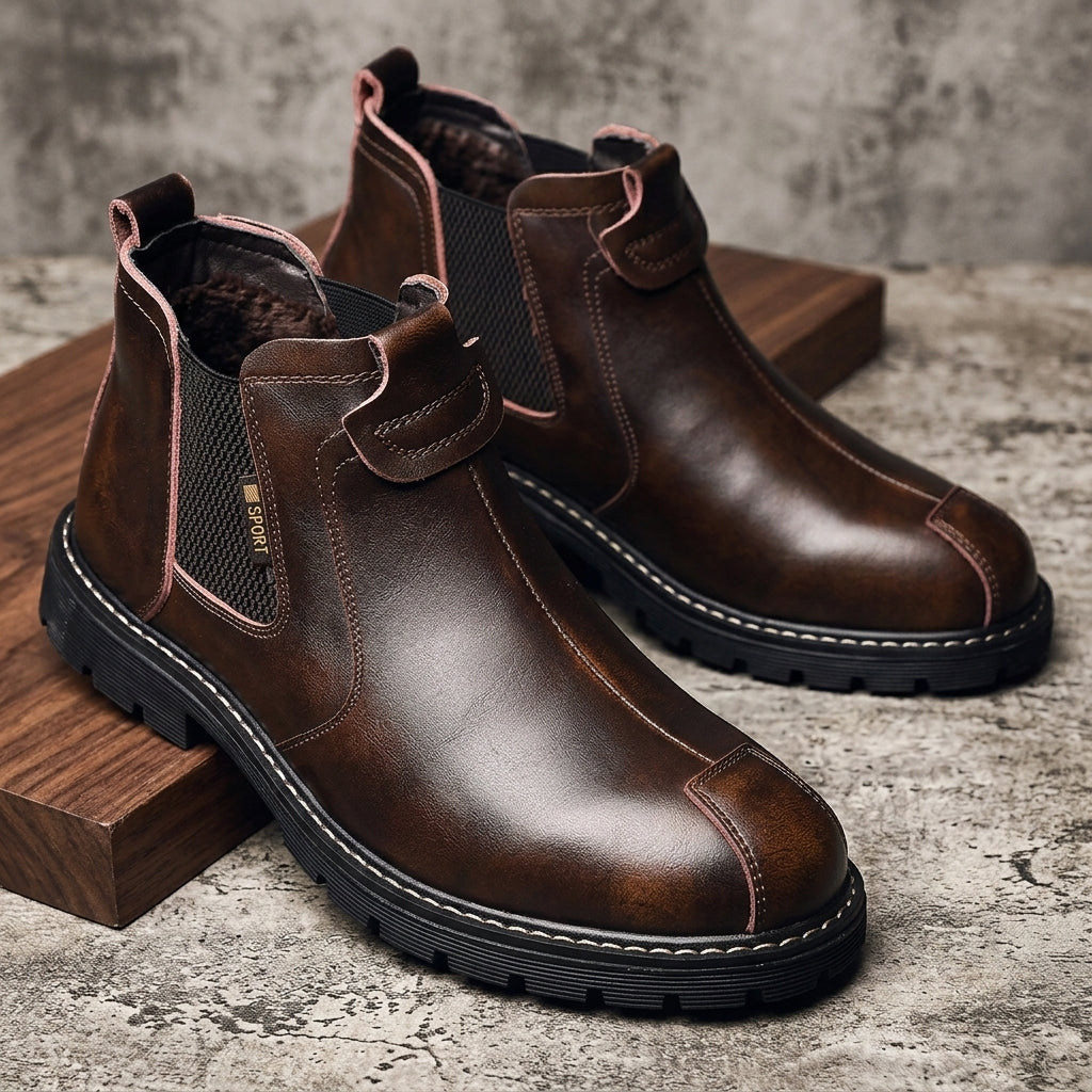 Belvion Leather Ankle Boots - Men's British Style Boots