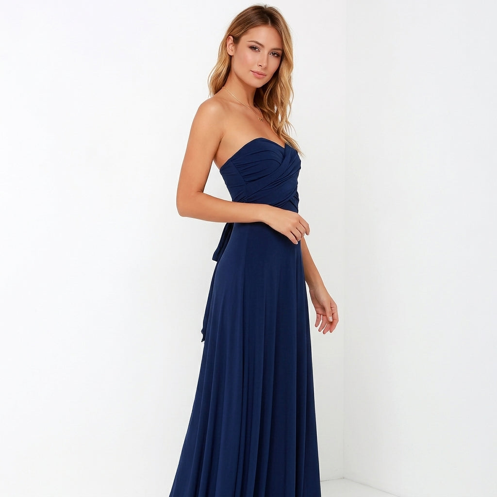 Elmirae Flowing Maxi Dress - Women's Deep V Neck Dress