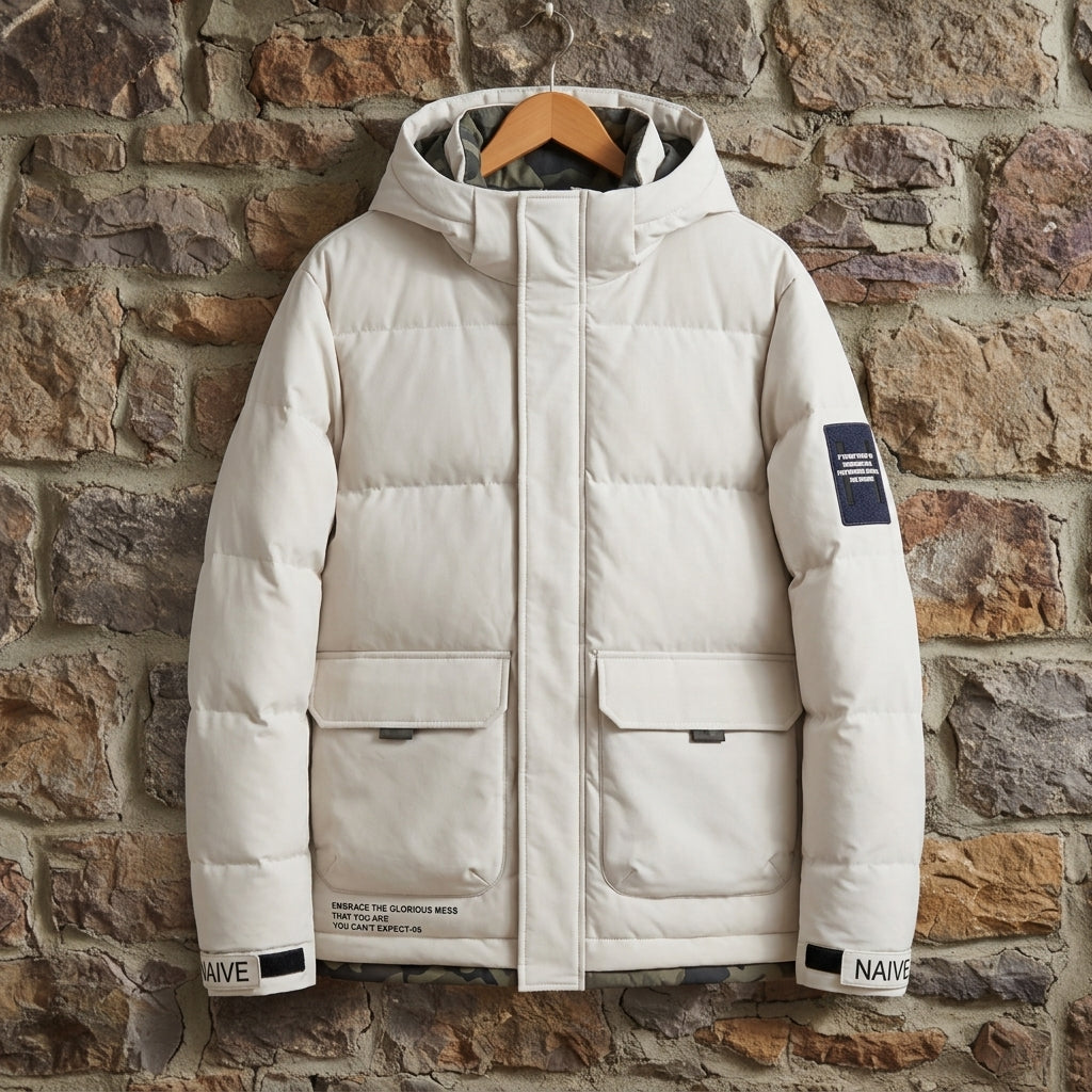 Eliazer Puffer Jacket with Hood - Men's Nylon Puffer