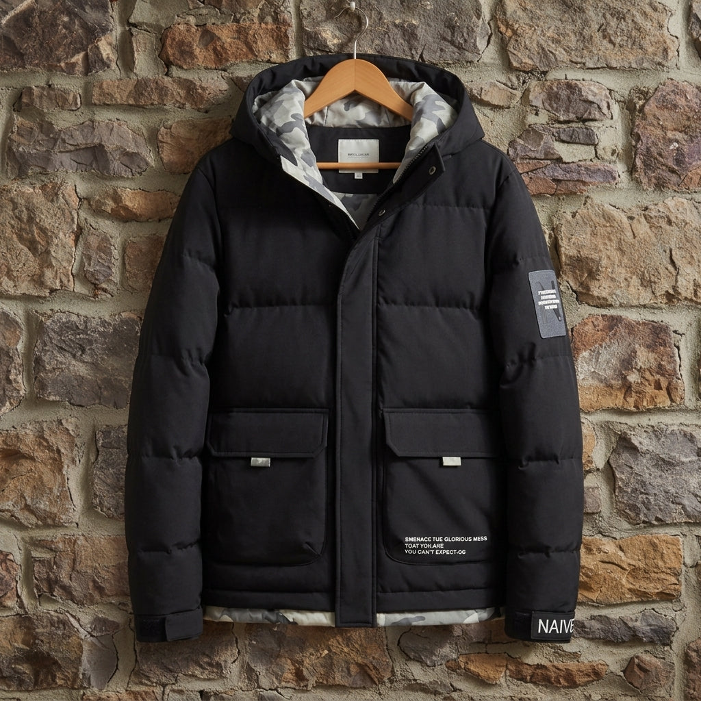 Eliazer Puffer Jacket with Hood - Men's Nylon Puffer