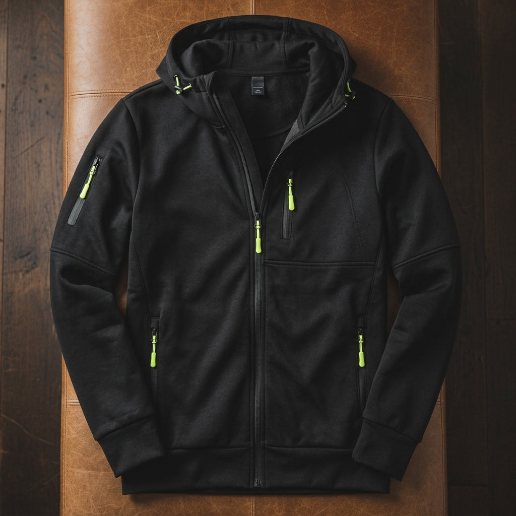 Tavian Zip Hoodie with Pockets - Men's Zip Up Hoodie