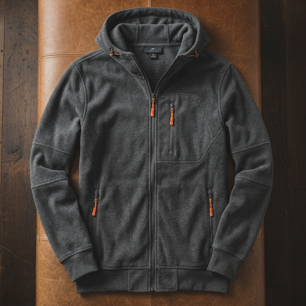 Tavian Zip Hoodie with Pockets - Men's Zip Up Hoodie