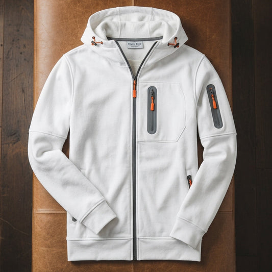 Tavian Zip Hoodie with Pockets - Men's Zip Up Hoodie