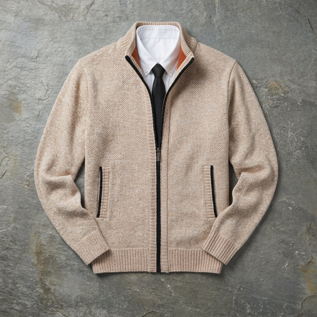 Dovielle Casual Sports Sweater - Men's Zip Jacket
