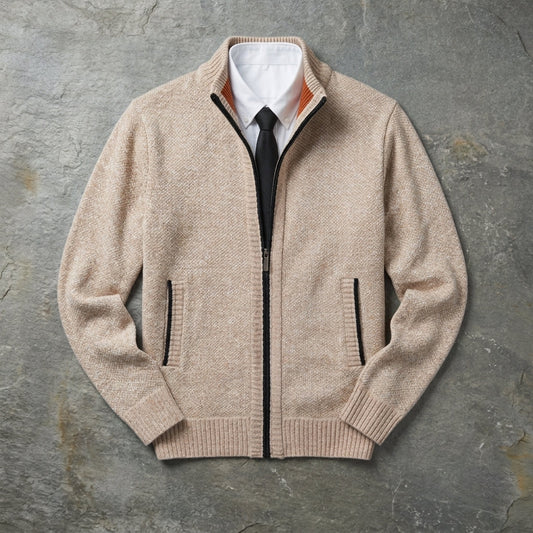 Dovielle Casual Sports Sweater - Men's Zip Jacket