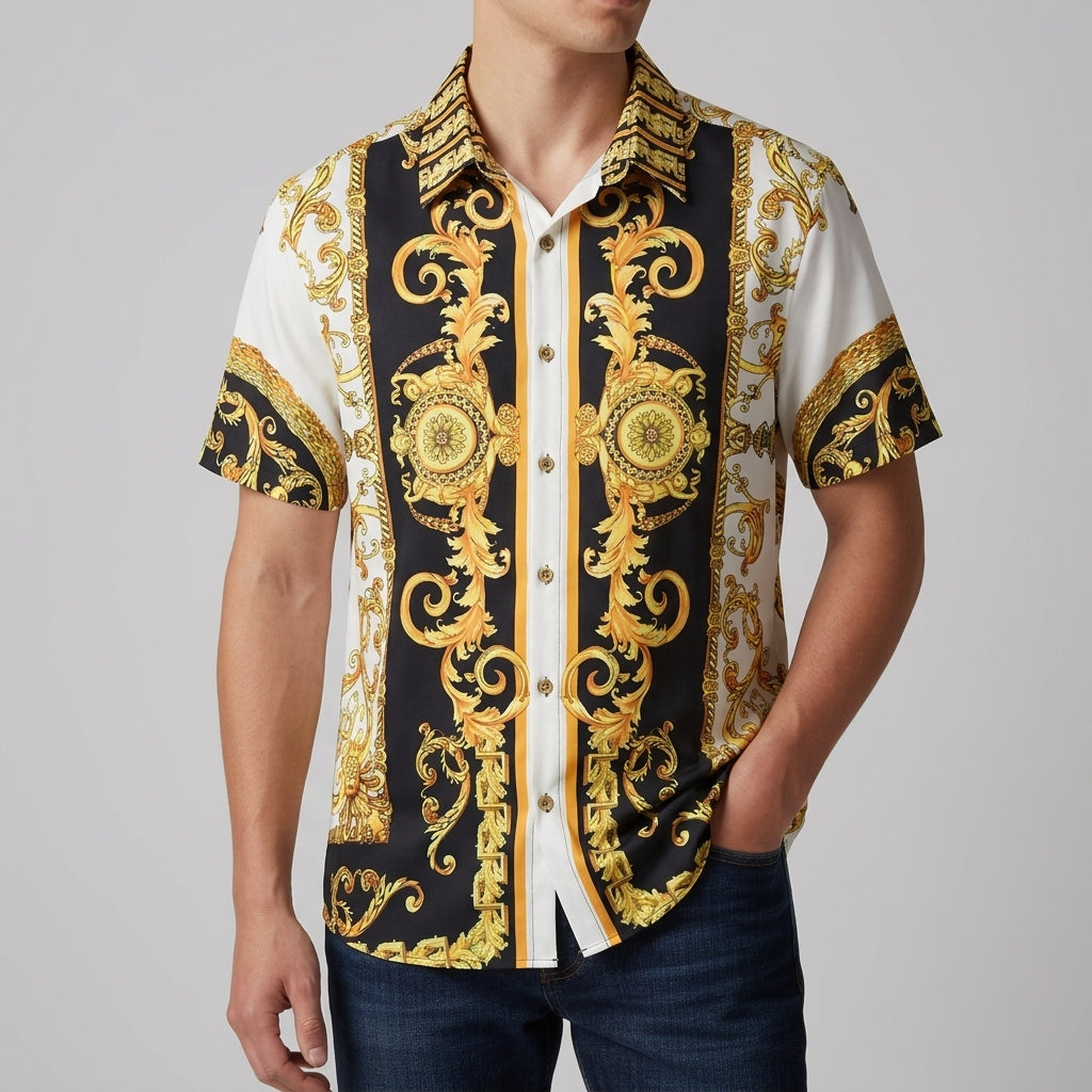 Monaco Baroque Print Shirt - Men's Button Up Shirt