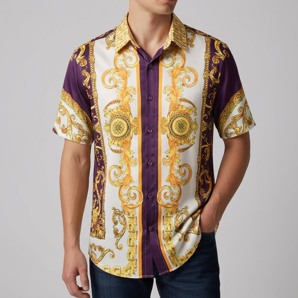 Monaco Baroque Print Shirt - Men's Button Up Shirt