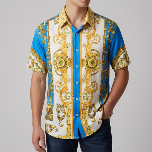 Monaco Baroque Print Shirt - Men's Button Up Shirt