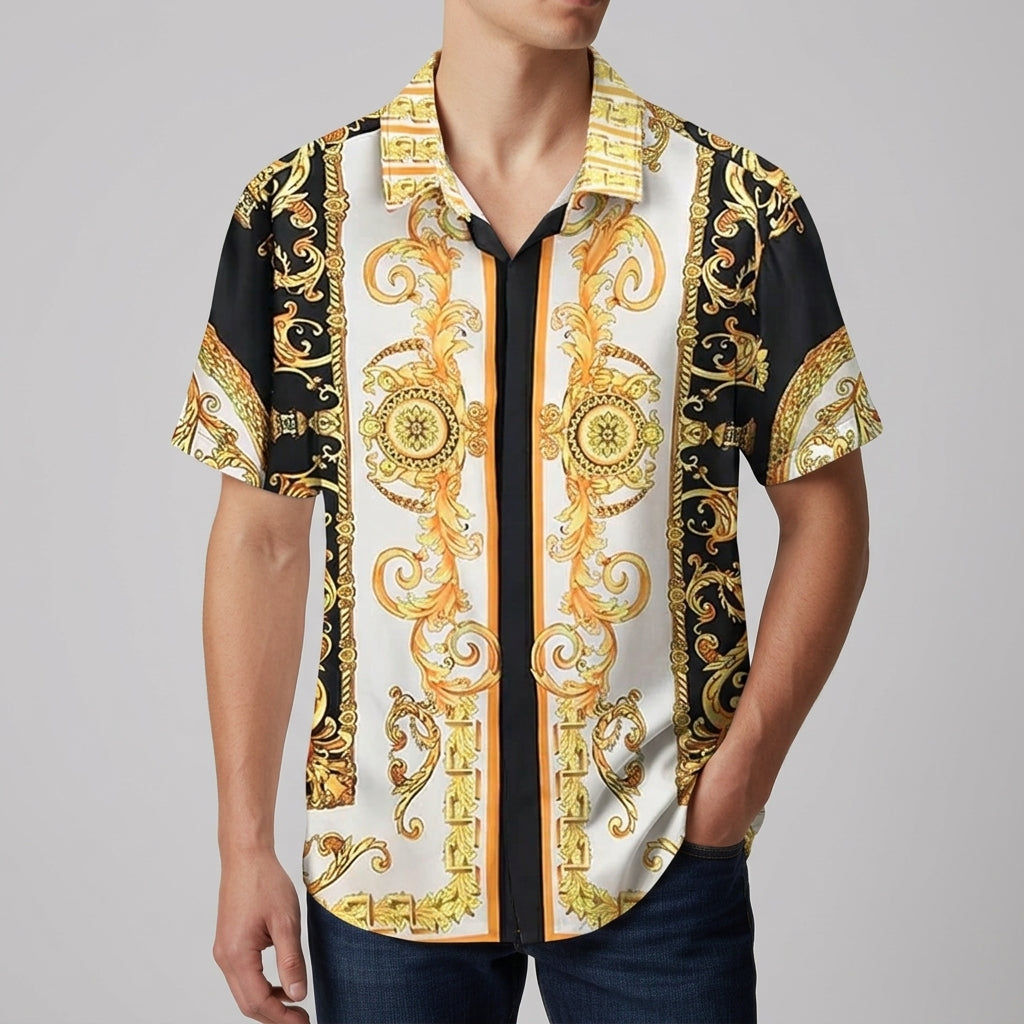 Monaco Baroque Print Shirt - Men's Button Up Shirt