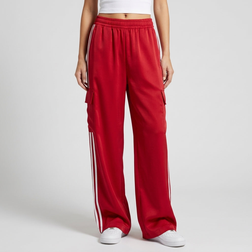 Wide Leg Cargo Joggers - Men's Drawstring Cargo Pants