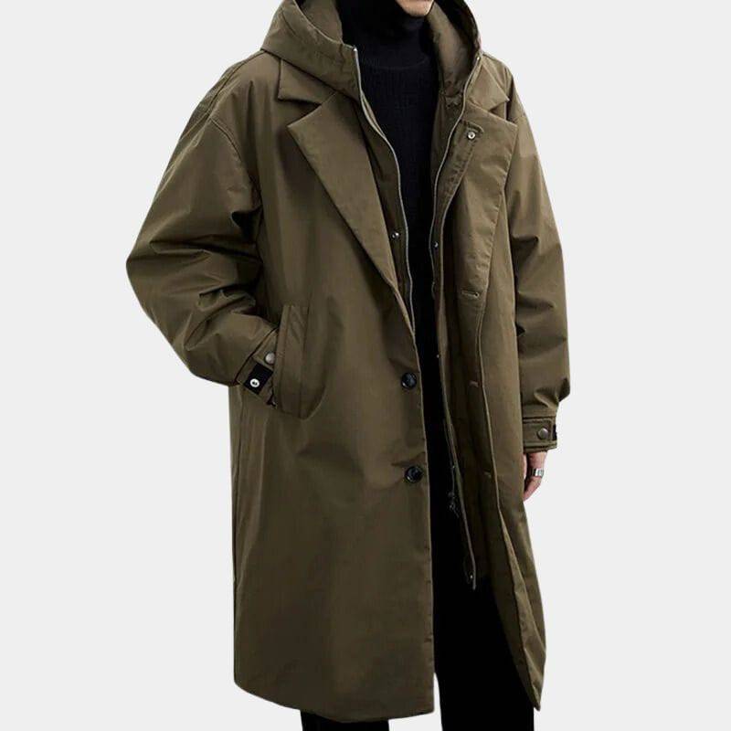 Arctos Men's Trench Coat - Windproof Longline Coat