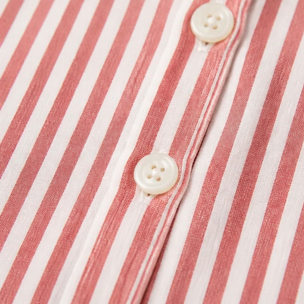 Solene Striped Sailor Collar Blouse - Women's Puff Sleeve