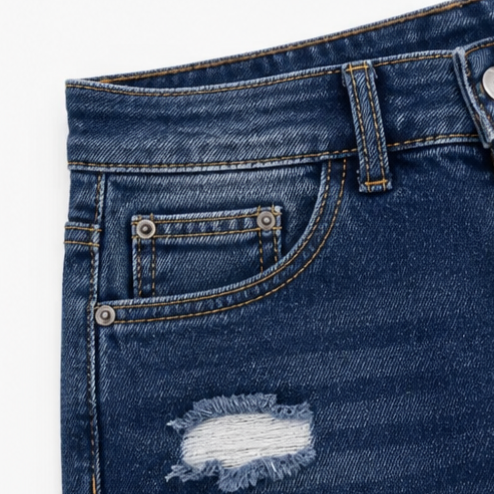 Delina Capri Jeans - Frayed Hem Women's Cotton Jeans