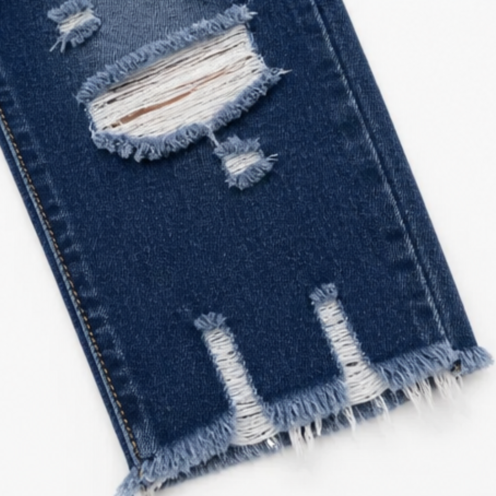Delina Capri Jeans - Frayed Hem Women's Cotton Jeans