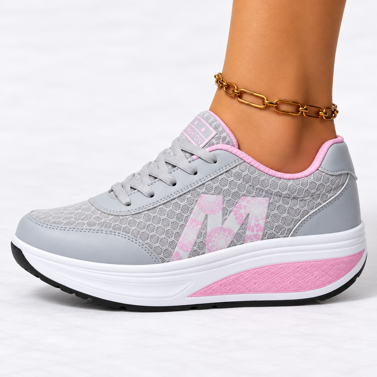 Cushioned Walking Trainers - Women's Lightweight Mesh Shoes