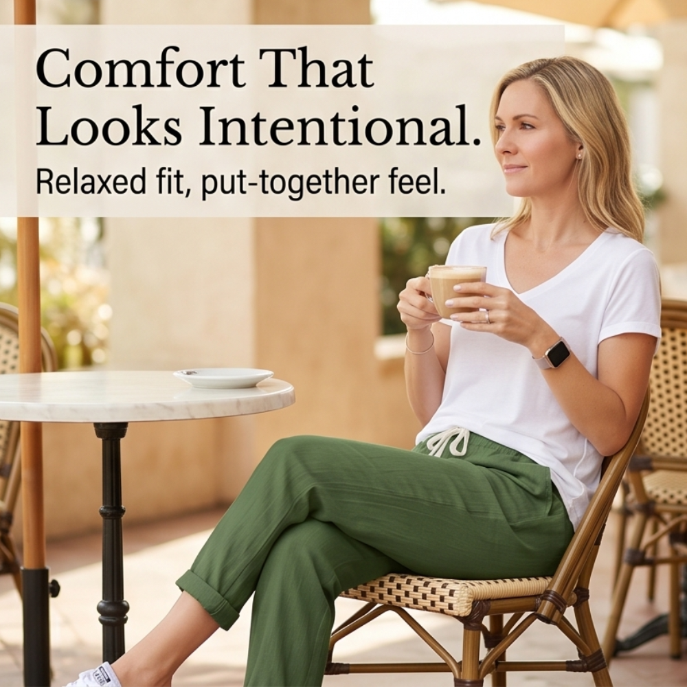 Lirenza Ankle Pants - Women's Drawstring Tapered Trousers