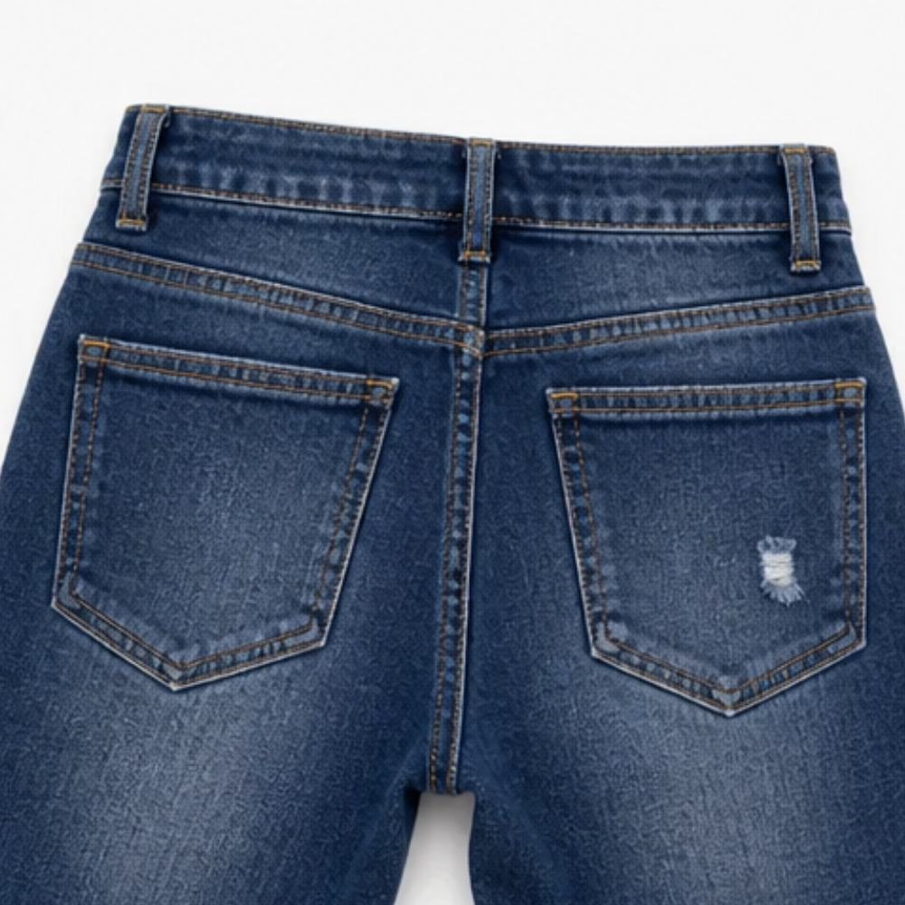 Delina Capri Jeans - Frayed Hem Women's Cotton Jeans