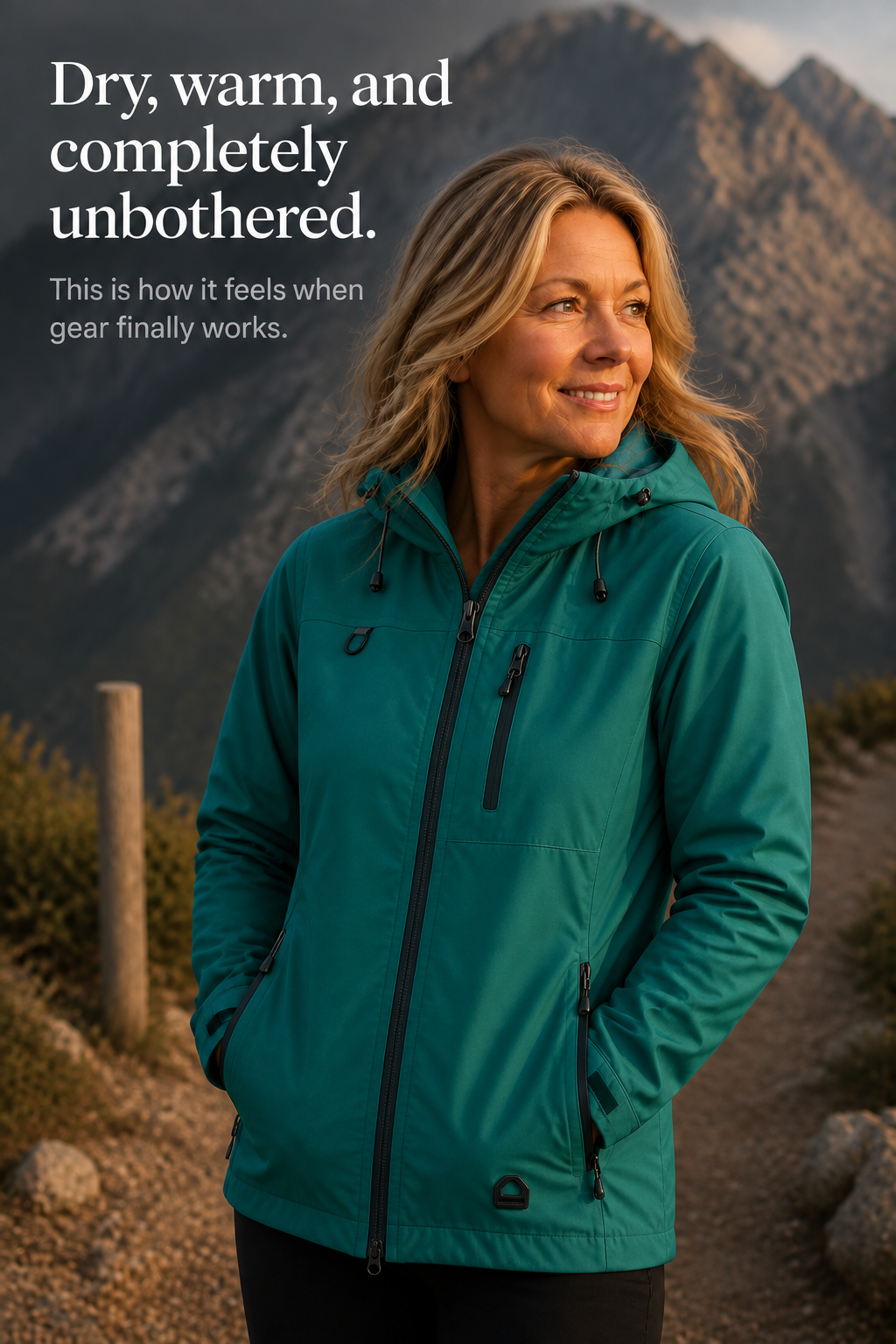 Weathergo Hooded Rain Jacket - Windproof Women's Raincoat