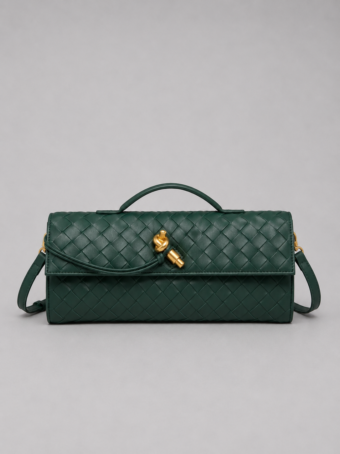 Brenda Woven Clutch Bag - Leather Look Women's Clutch