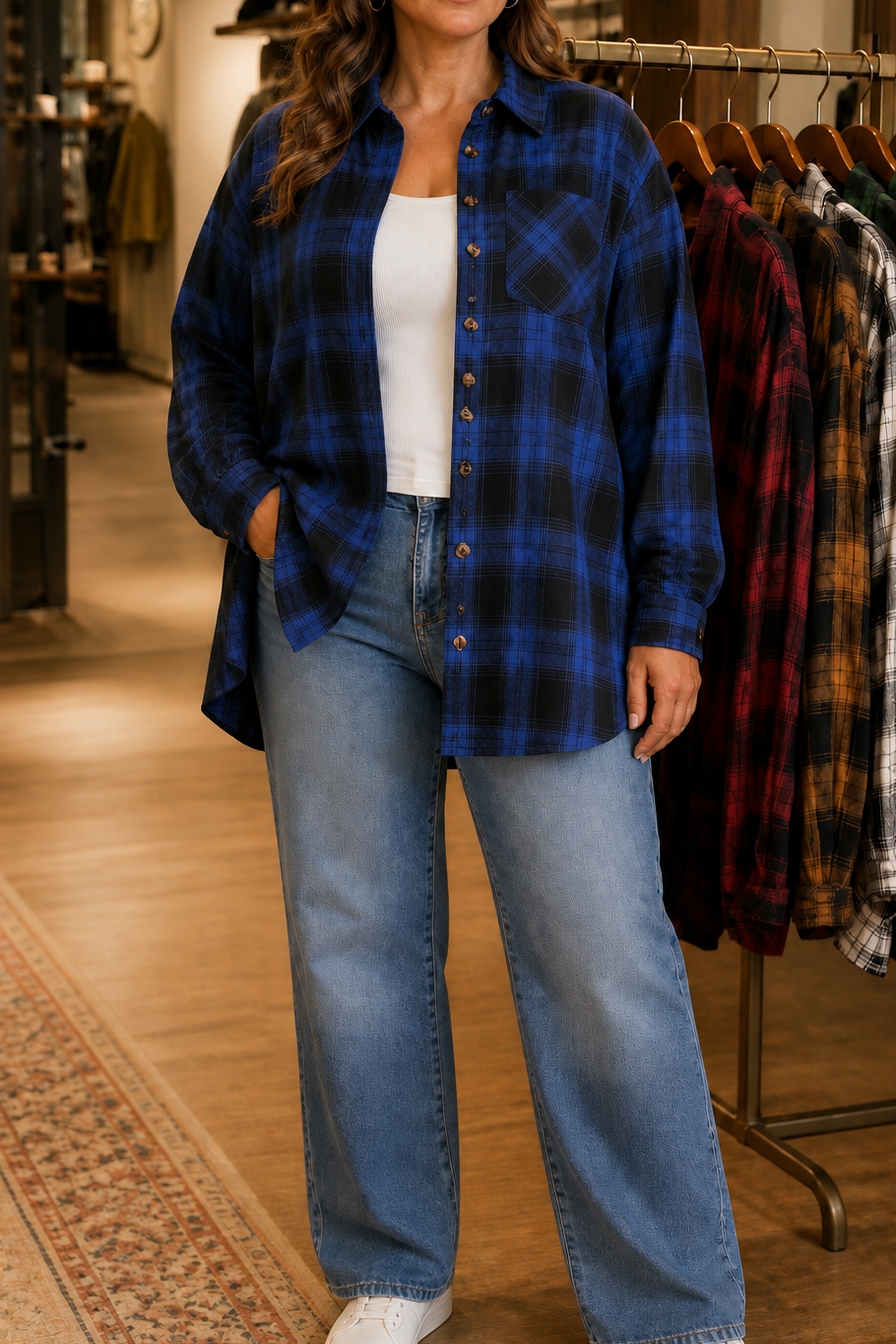 Overshirt & Co Buffalo Plaid Shacket - Women's Oversized