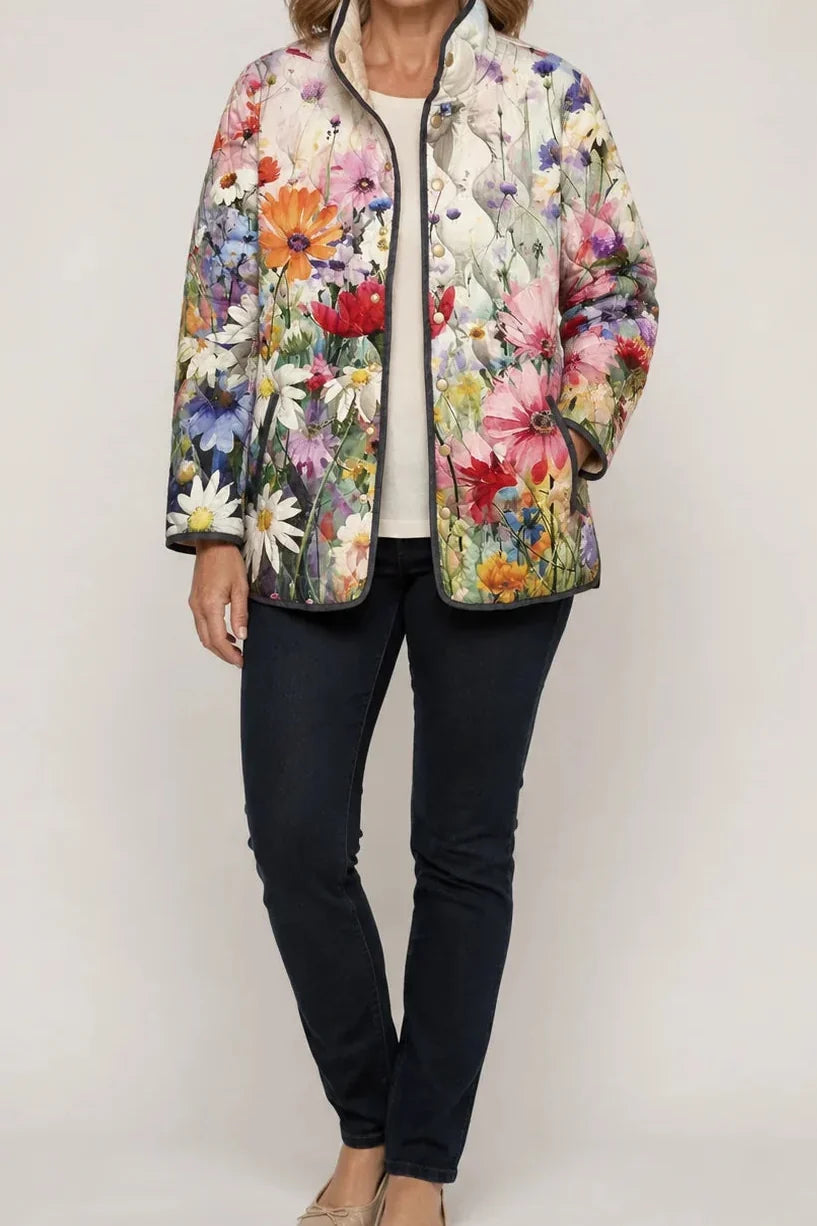 Wearbella Floral Puffer Jacket - Women's Quilted Jacket
