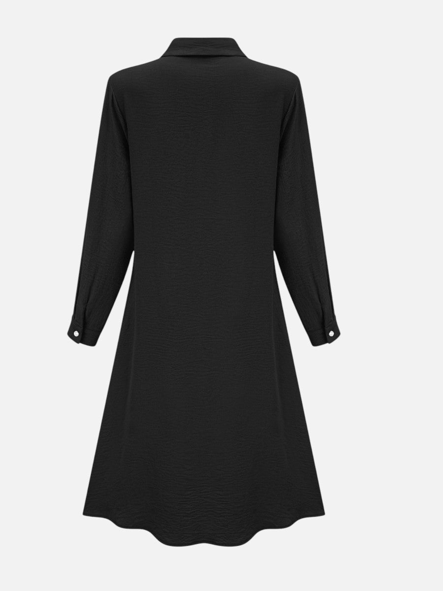 Button Front Midi Shirt Dress - Relaxed Women's Dress