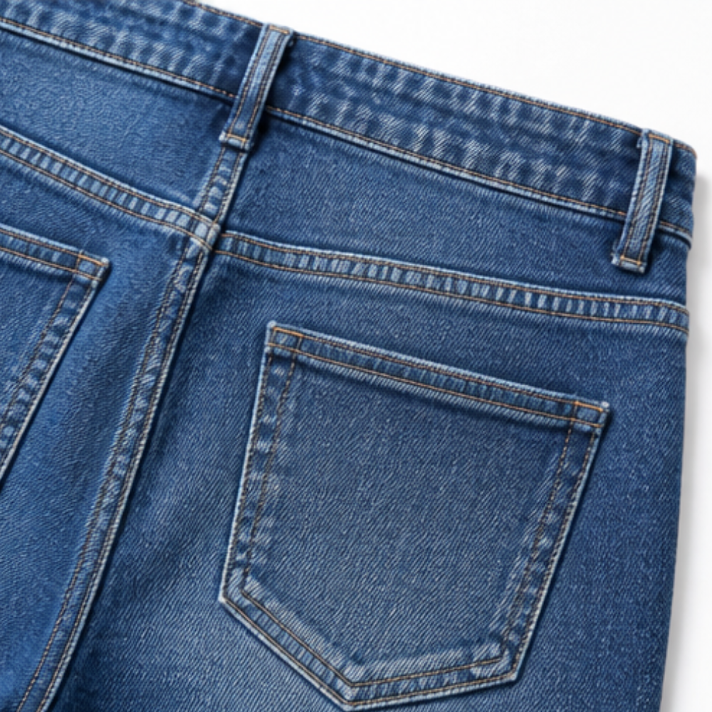 Denvie Crossover Jeans - Women's High Waist Straight Leg