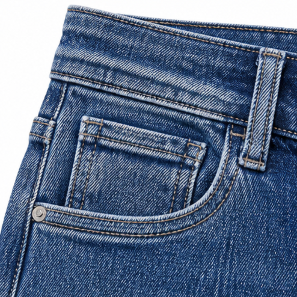 Denvie Crossover Jeans - Women's High Waist Straight Leg