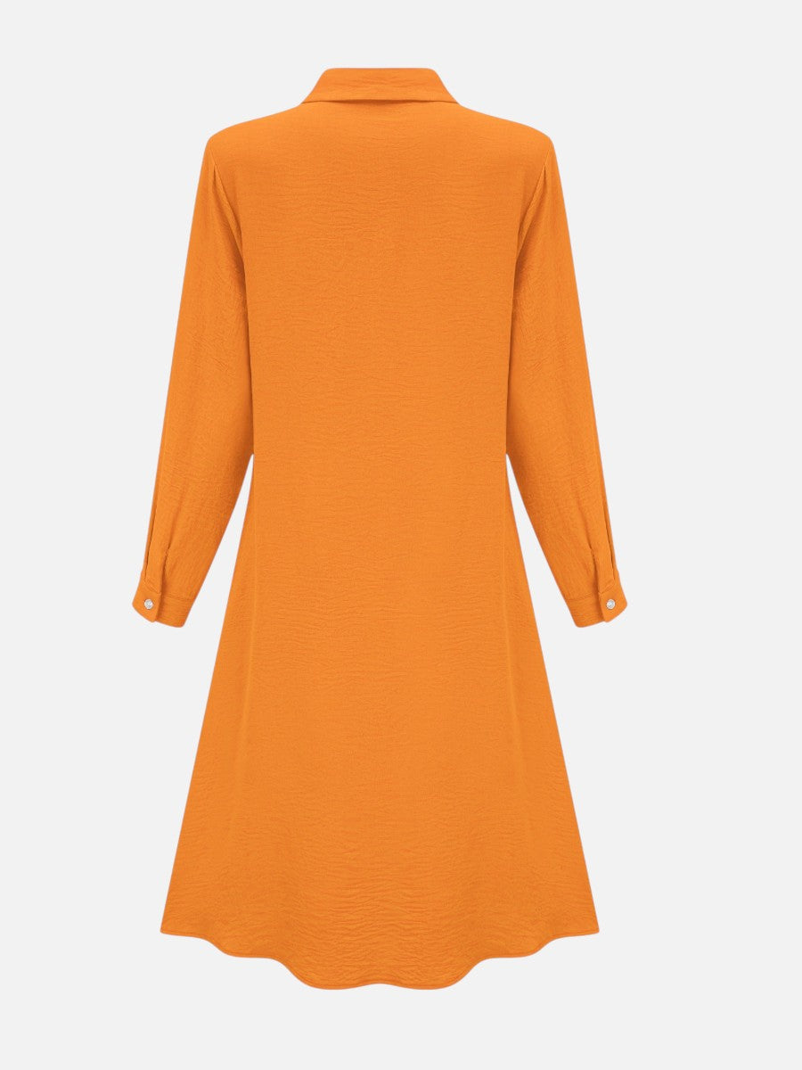 Button Front Midi Shirt Dress - Relaxed Women's Dress