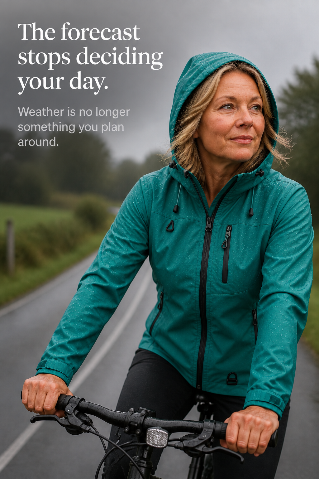 Weathergo Hooded Rain Jacket - Windproof Women's Raincoat