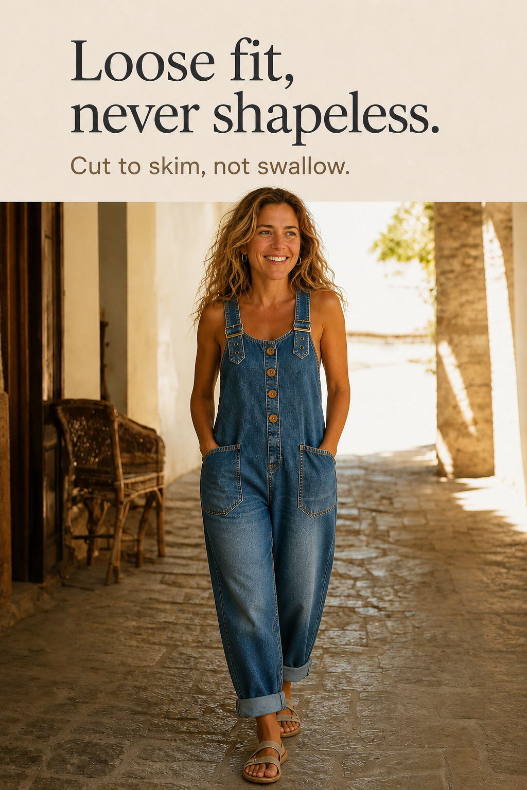 Loosetta Wide Leg Overalls - Women's Vintage Dungarees