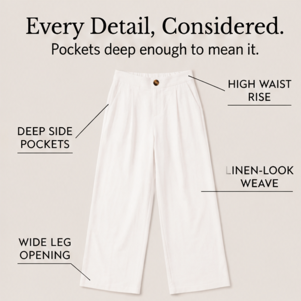 Lunavia Drape Trousers - Women's High Waist Wide Leg