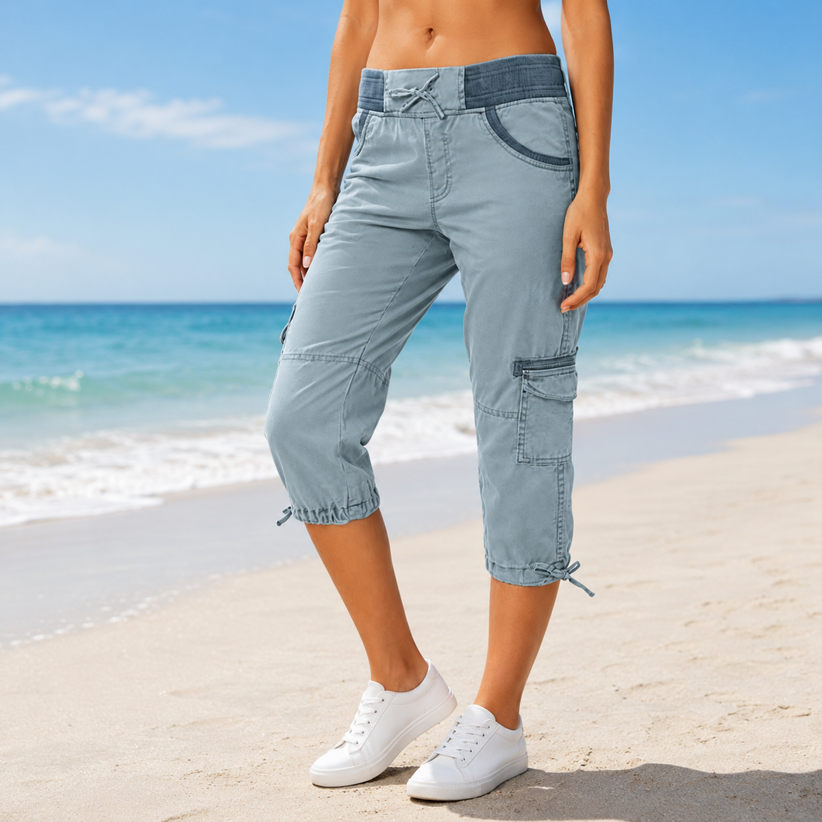 Ambervale Cropped Cargo Pants - Women's High Waist Cargos