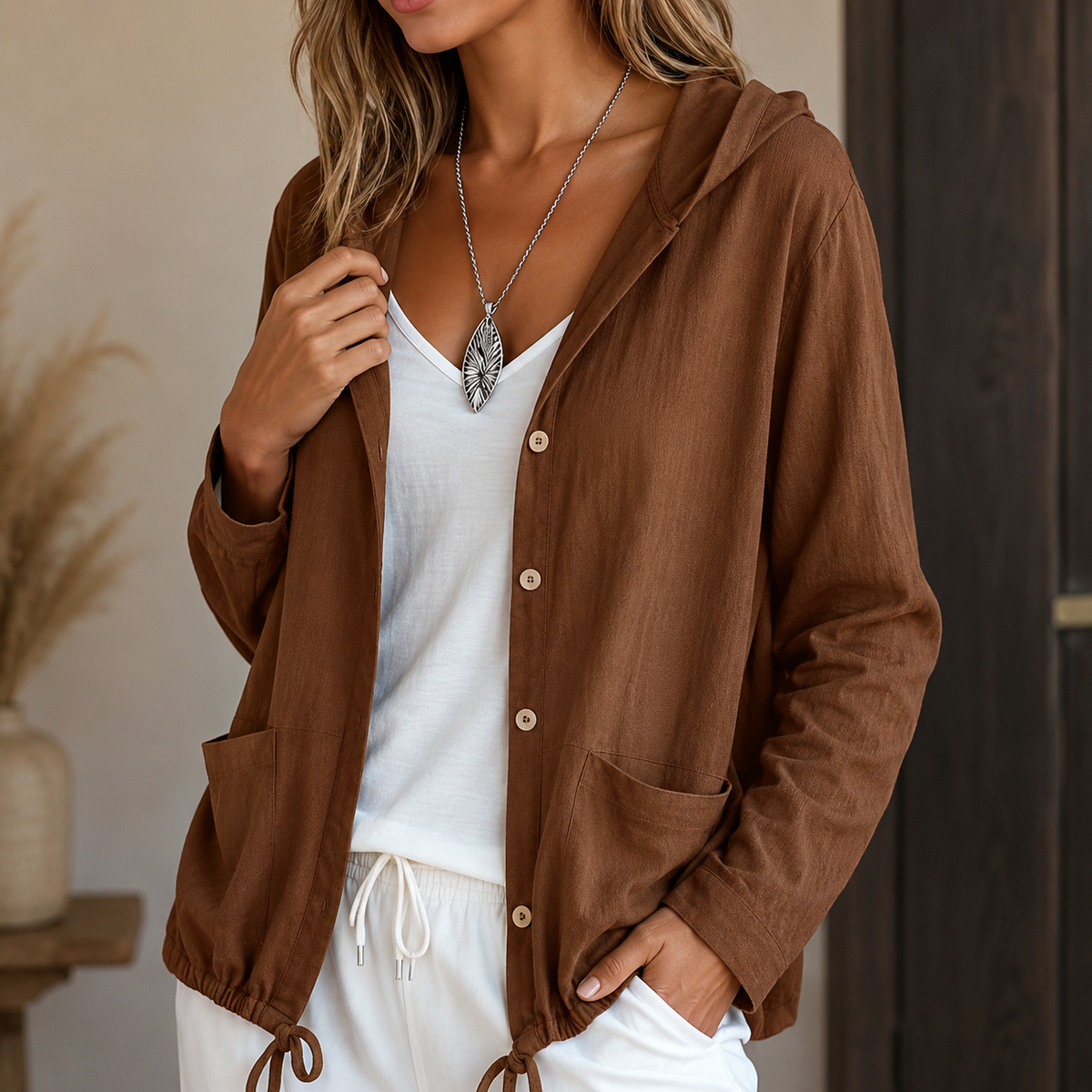 Wearbella Hooded Jacket - Women's Drawstring Light Jacket